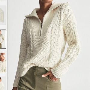 Reiss -Alexi- half zip cable knit sweater
